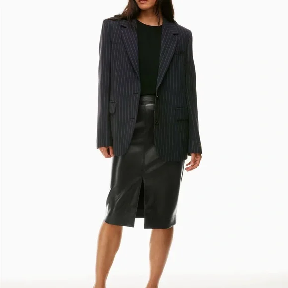 Aritzia NWT Black Pegu Vegan Leather Pencil Skirt Size 8 - Picture 6 of 9